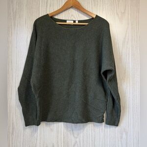 Cyrus Waffle Knit Long Sleeve Top Size Large Olive Green LNC